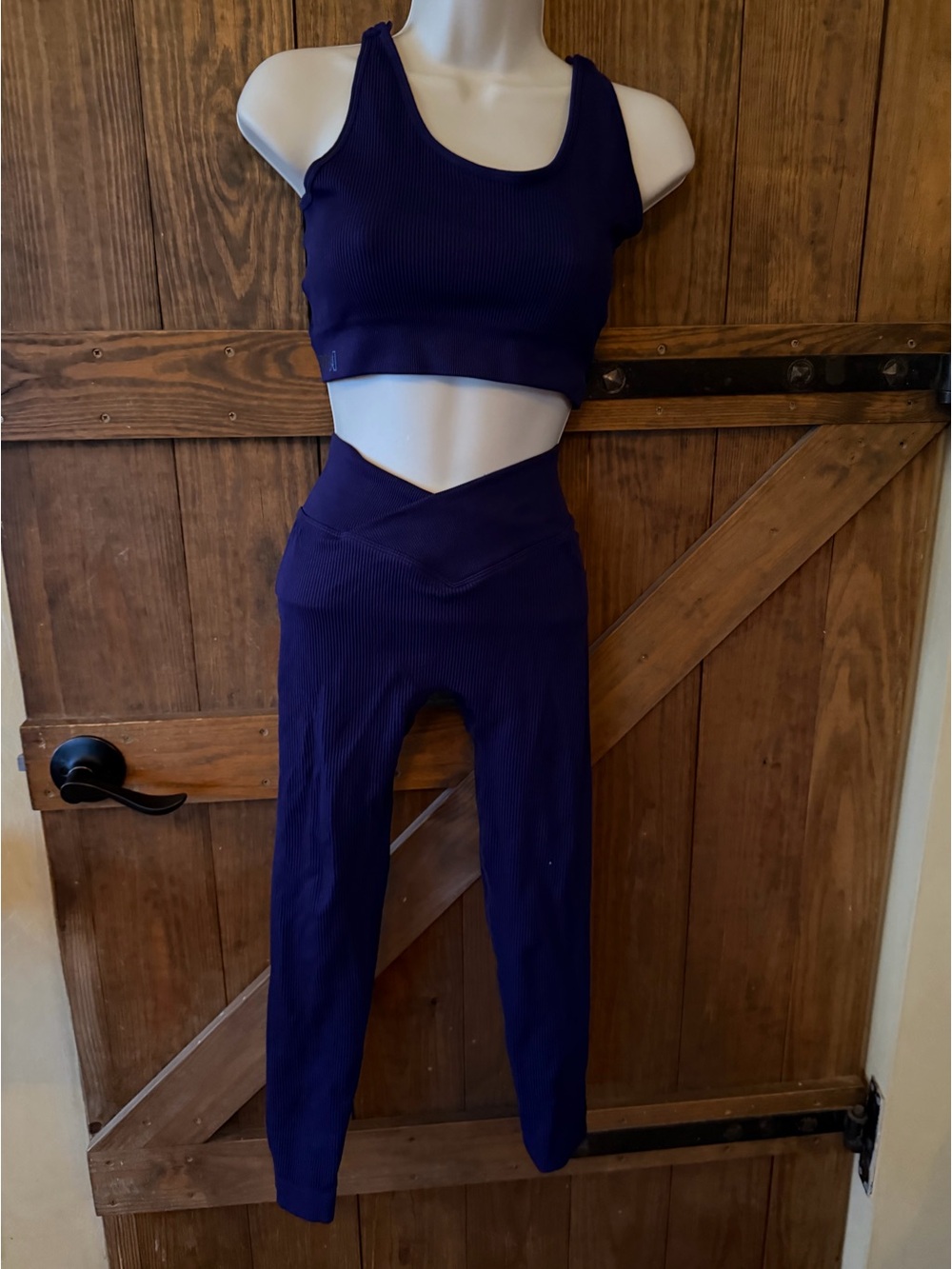 Women’s Ribbed Two-Piece Pantsuit in Deep Purple